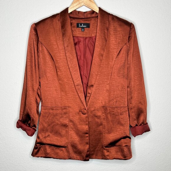 LULUS Women's Satin Blazer - Picture 1 of 5